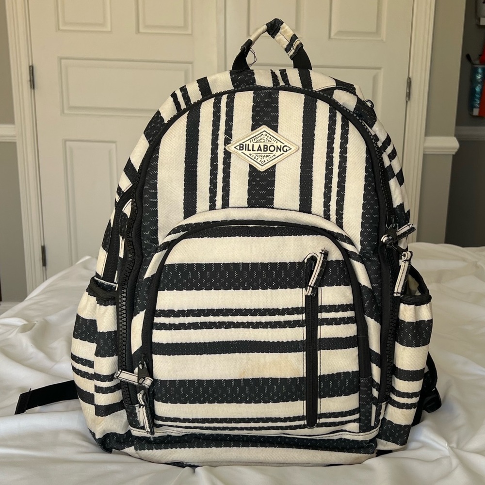 Billabong Black and White Large Backpack